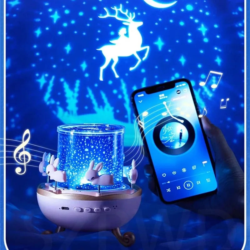 Projecteur de veilleuse pour enfants, chambre d'enfant, Rotation spatiale, lampe de nuit Led rechargeable par USB, 12 films, cadeau d'anniversaire et de noël