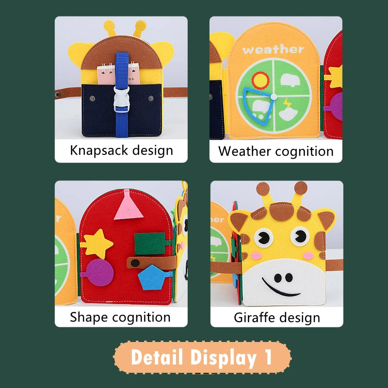 Jouets Montessori, livre occupé pour enfants, forme de couleur, Cognition animale, jouets d'éducation précoce, chiot, livre silencieux, jouets à motricité Fine