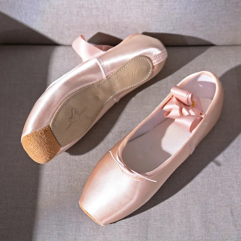 Femmes chaussures de danse de Ballet enfant et adulte chaussures de Pointe de Ballet professionnel avec rubans chaussures femme Zapatos Mujer baskets filles