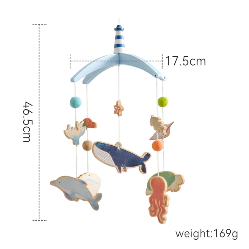 Hochets pour nouveau-né de 0 à 12 mois, jouets en feutre doux, cloche de lit de baleine, berceau Mobile suspendu, carrousel Musical, jouet pour garçons et filles, cadeau