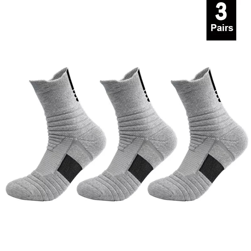 1/3 pairs of men's non-slip football socks, cotton socks, short and long tube, breathable and deodorizing sports socks, sizes 39-45