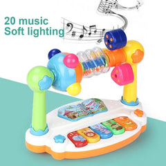 Jouets de piano pour bébé, clavier musical rotatif avec son léger, jouets musicaux pour les tout-petits, jouet musical pour le début du dos
