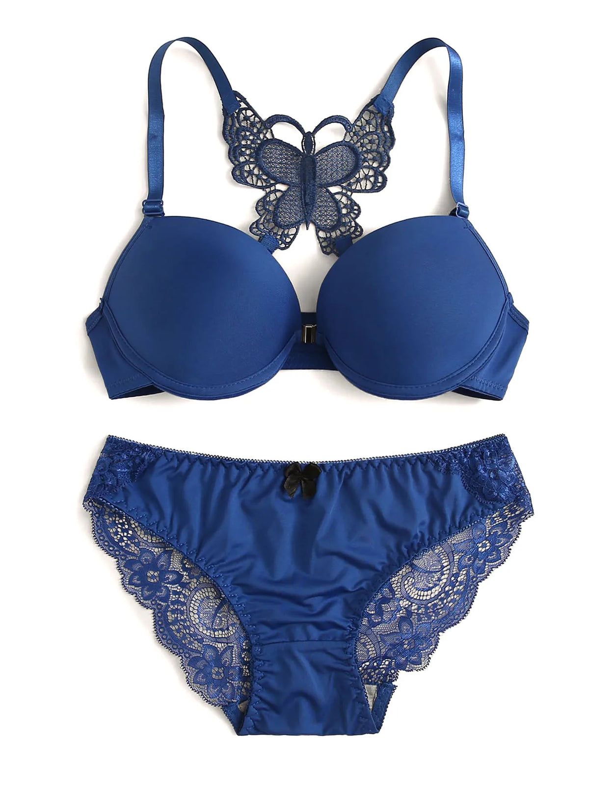 Hot Sale 2-Piece Set Sexy Red Button Front Bra Beautiful Butterfly Back Fashion Push-Up Bra Women's Set A2120 