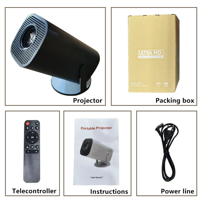 Projecteur intelligent P30 Android 11, WiFi 6, 4K, 1080P, prise en charge vidéo, système de divertissement domestique Portable natif 1280x720P