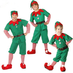 Ensemble de vêtements de Noël pour enfants et adultes, chapeau en Y, ceinture, vêtements de Noël pour enfants, tenue d'anniversaire pour bébé garçon et fille, costume d'elfes