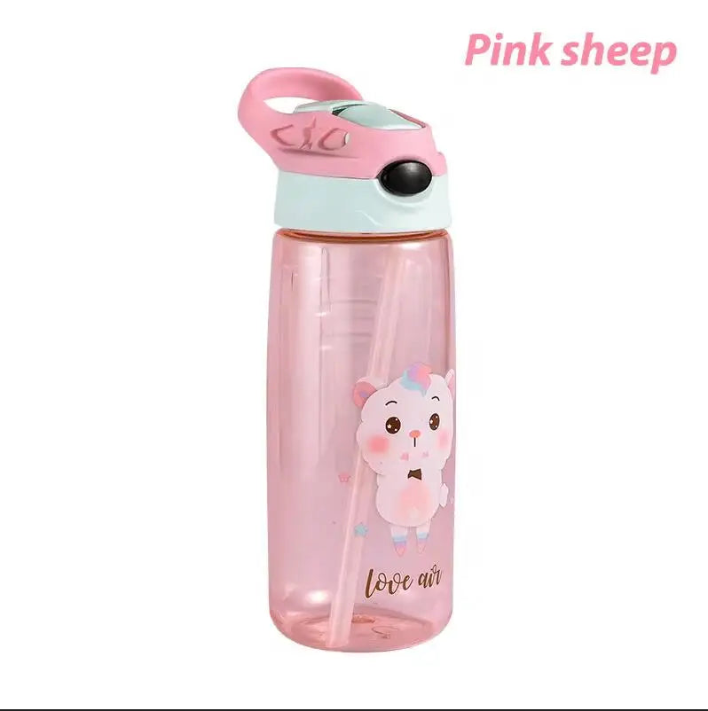 Bouteille d'eau pour enfants de 500ml avec paille sans BPA, tasse d'école saine pour boire des enfants