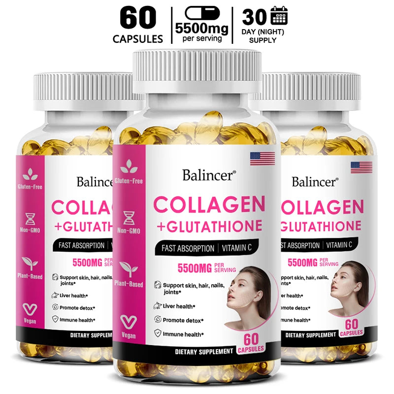 Capsules de vitamines au collagène pour cheveux, peau et N64., supplément de collagène de qualité supérieure