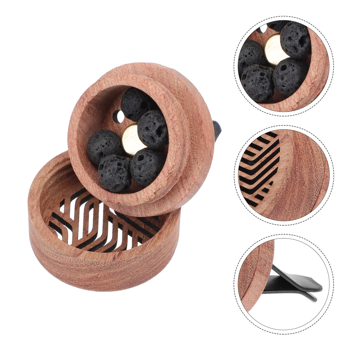 Diffuseur d'arôme huile essentielle diffuseur de voiture en bois sculpté diffuseur d'aromathérapie Clip de ventilation de voiture désodorisant de voiture rituels parfum