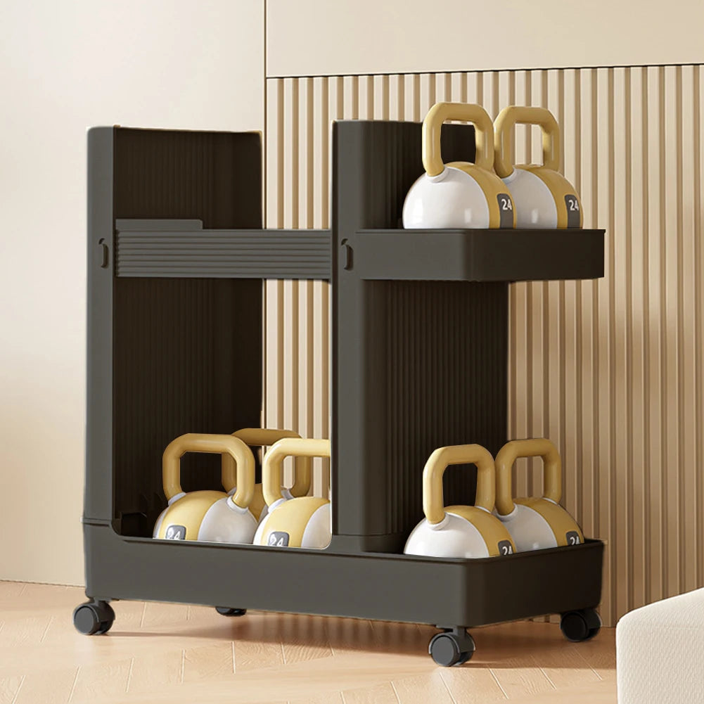 Support d'équipement de gymnastique avec roulettes, support de rangement d'équipement de sport, panier de rangement pour tapis de Yoga, équipement de Fitness, organisateur d'outils de sport