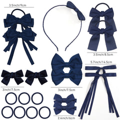 Ensemble d'accessoires pour cheveux pour filles, 16 pièces/ensemble, attaches pour cheveux, bandes élastiques en caoutchouc pour écoliers, épingle à cheveux, support queue de cheval, chouchous