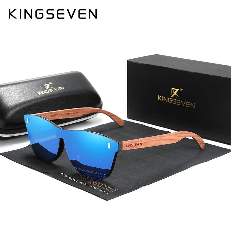KINGSEVEN hommes lunettes de soleil en bois femmes polarisées rétro lunettes de soleil bois Oculos de sol