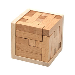 Puzzles 3D en bois avec 25 blocs en forme de T, jouets classiques Luban Lock Cube, jeu intellectuel pour enfants et adultes
