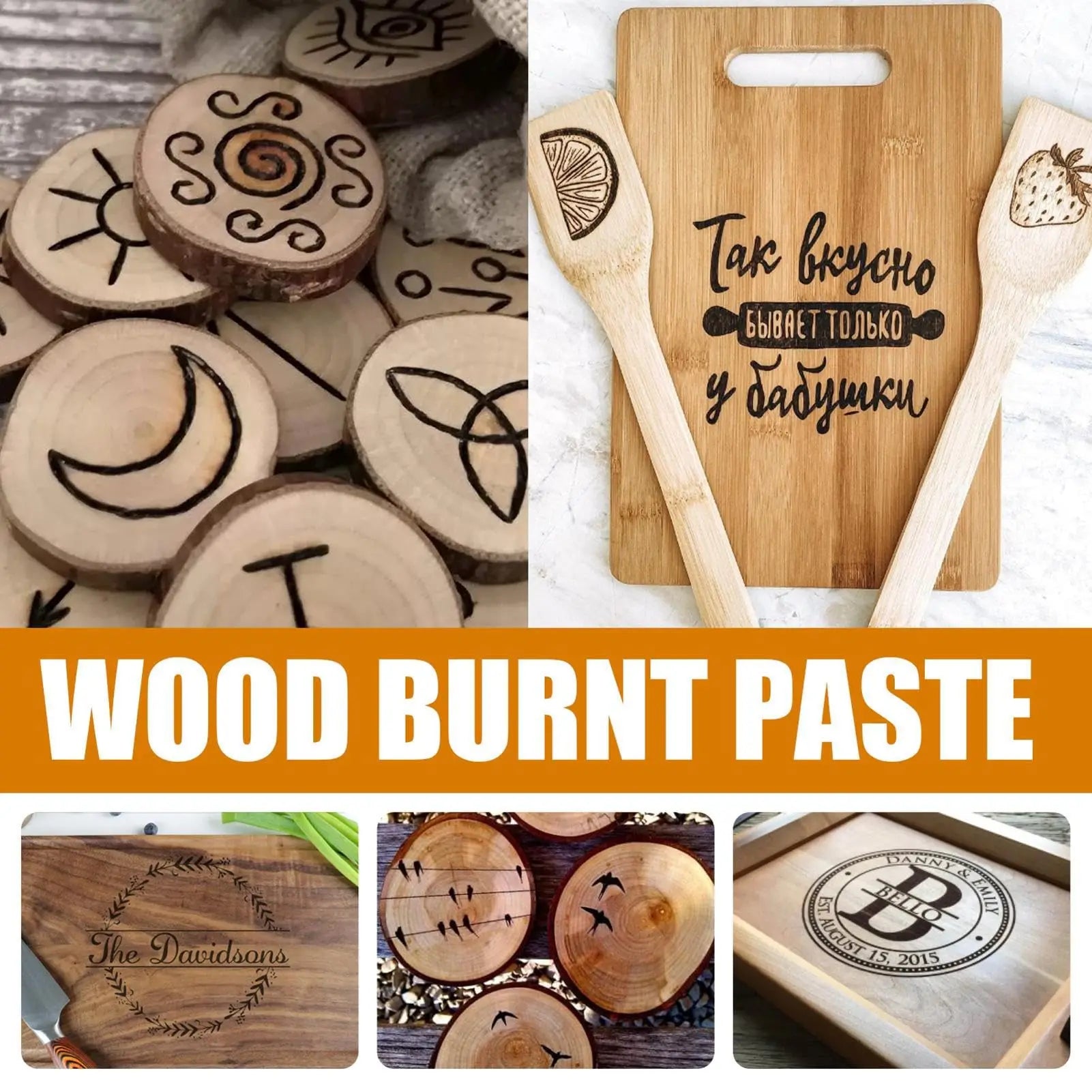 Pâte à brûler en bois, gel brûlant le bois pour l'artisanat, le dessin et les arts du bricolage, créez un bel art en apprentissage, personnalisez votre artisanat