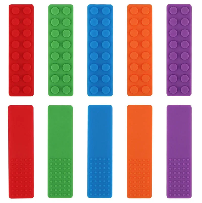 Anneau de dentition en Silicone pour bébé, 5 pièces, jouets sensoriels à croquer, collier sans BPA, qualité alimentaire, outils de moteur buccal