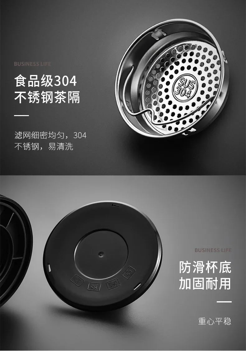 400, 600, 800, 1000ml glass bottle/cup with filter cord, plastic case, glass cup, water bottle, business gift, black/blue