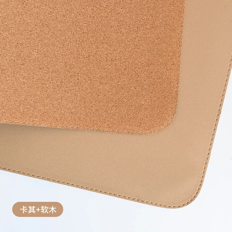 Tapis de bureau en cuir de liège, tapis de bureau pour clavier, grand tapis de souris de jeu, bloc d'écriture de bureau pour le bureau et la maison