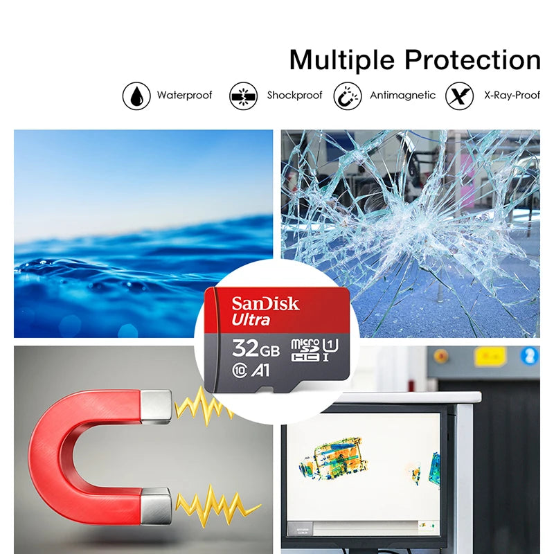 Sandisk carte Micro SD Ultra 32G 64G 256G carte mémoire 1 to C 10 512G Original 128G carte Flash Trans pour Smartphone bureau Nintend