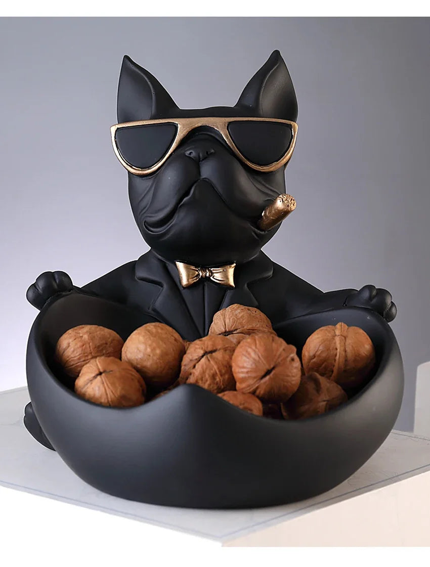 Cool Dog Home Decor Figurine Dog Statue Storage Box Animal Ornament Resin Craft Art Sculpture Figurine Home Decoration Gift