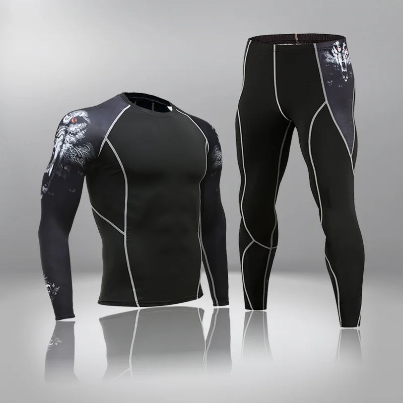 New Men's Thermal Underwear Sets, Compression Sports Suit, Sweat-Wicking, Quick-Drying Thermal Underwear, Men's Long Johns Sets