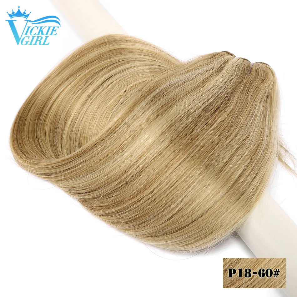Straight Human Hair Weft Bundles Ombre Blonde Human Hair Extensions 100g/piece 16"-28" Skin Color Remy Straight Double Weft