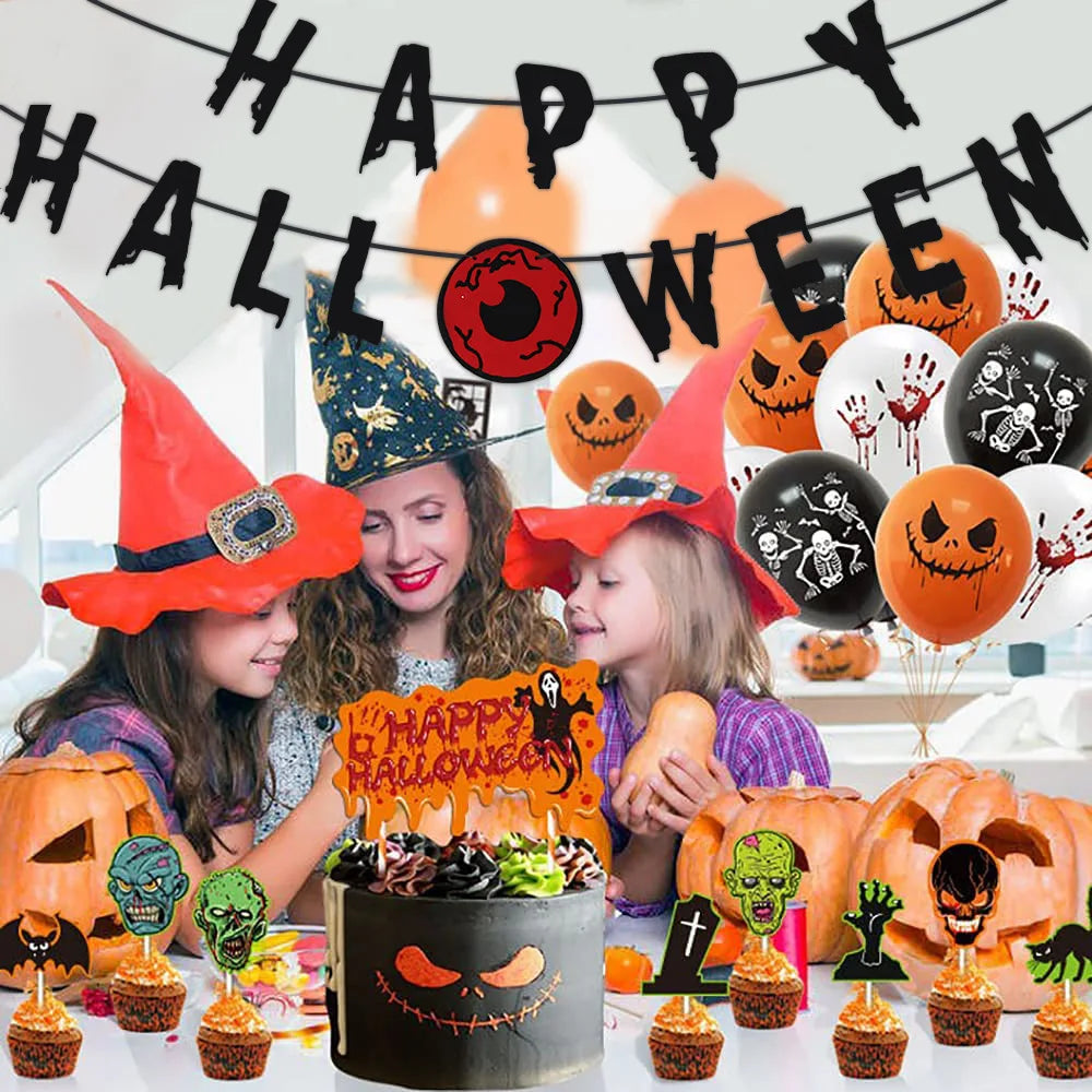 Decorative banners for Halloween parties, non-woven banners, stage setup supplies, festive hanging decorations