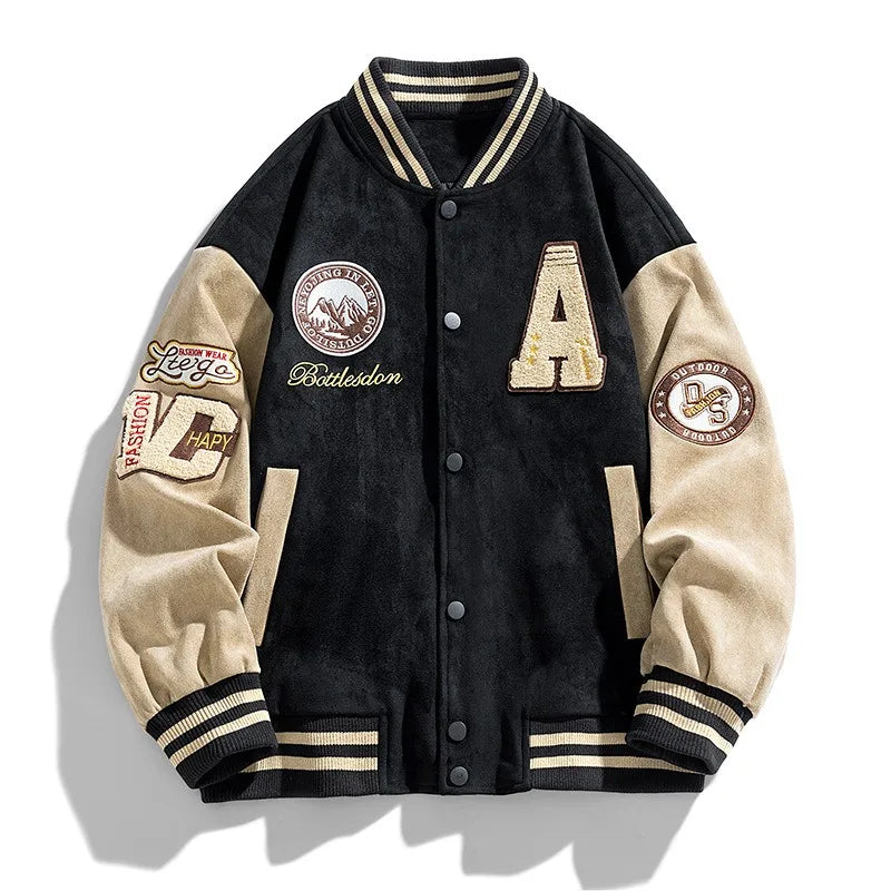 New Men's Baseball Jacket Fashion Embroidered Jackets High Street Coats Men's Outerwear Bomber Jacket Hip Hop Clothing Top
