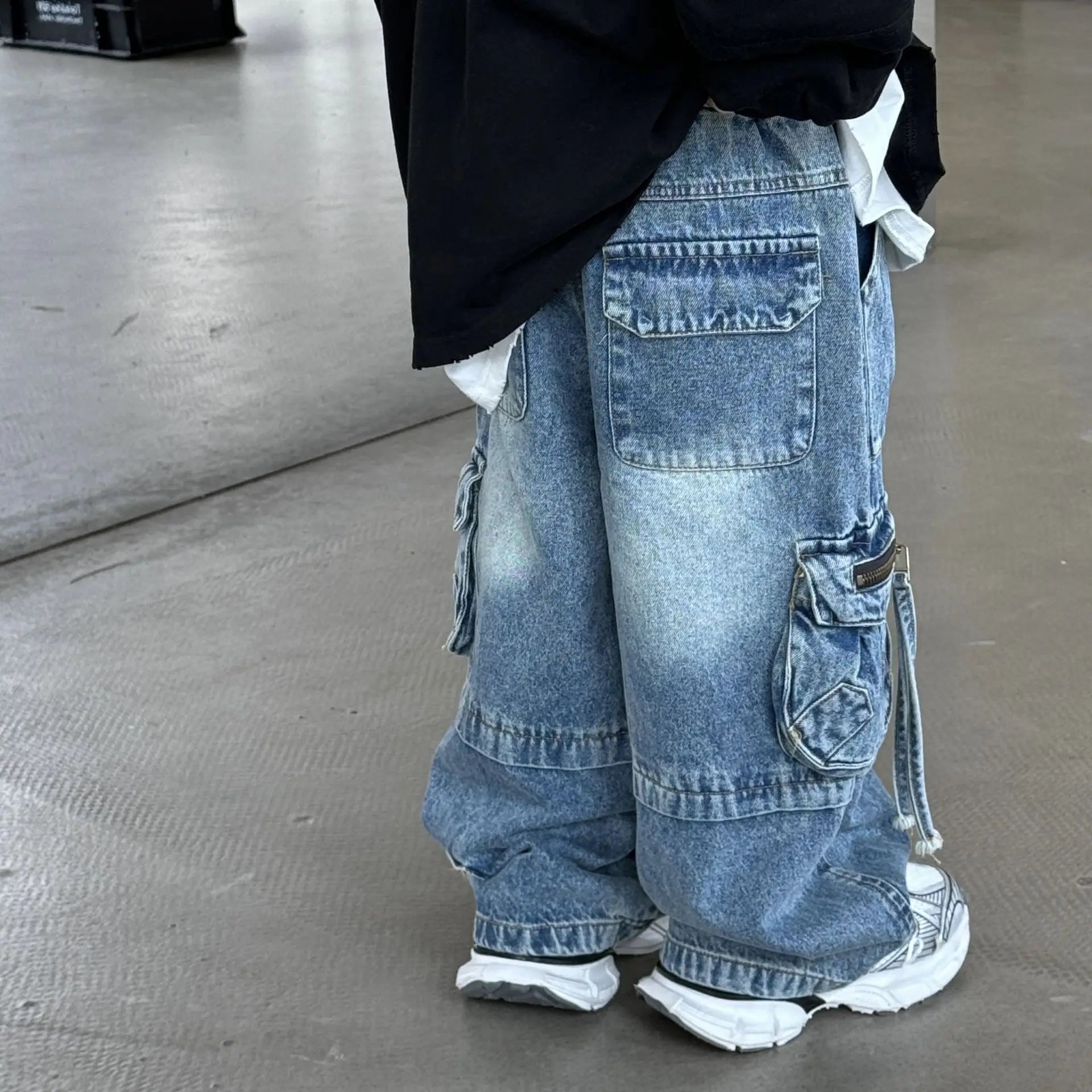 Bébé enfants Denim pantalon printemps automne nouveau à la mode Cargo jean garçon Style coréen décontracté beau pleine longueur poche pantalon