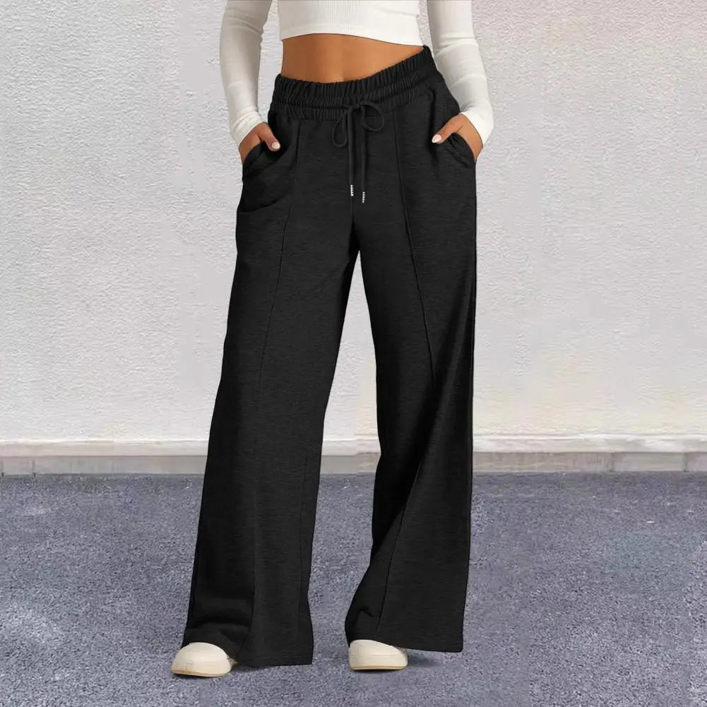 Yoga jambe droite pantalon de survêtement jambe droite femmes pantalon de survêtement ample jambe large en plein air gymnase course pantalon de survêtement décontracté