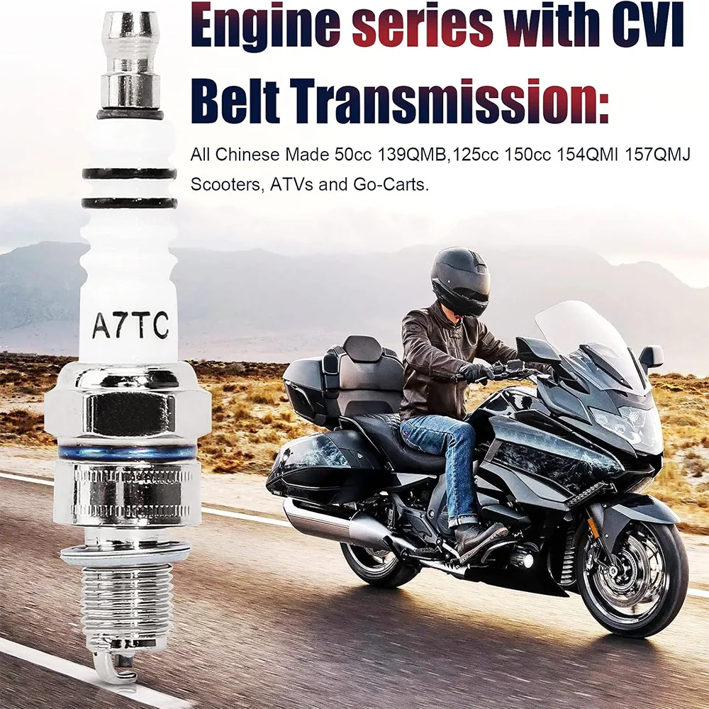 Bougie d'allumage A7TC pour Dean 6 50cc-150cc RL Scooter Pit D343 Pocket Bike Imagomoteur Go Kart facades Bumosquito TaoTao Buyang Roketa Sunl Baja