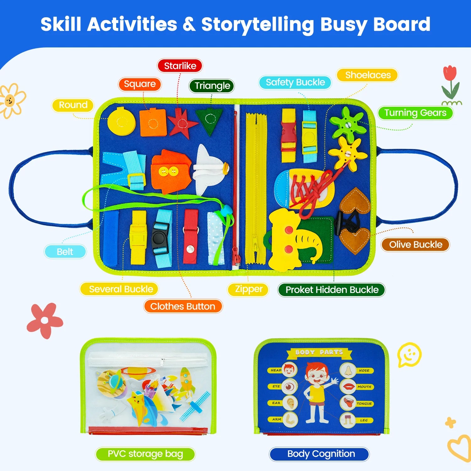 Livre d'activité Montessori en feutre pour tout-petits, planches sensorielles, motricité Fine, livre silencieux, jouets d'apprentissage préscolaire, cadeau éducatif