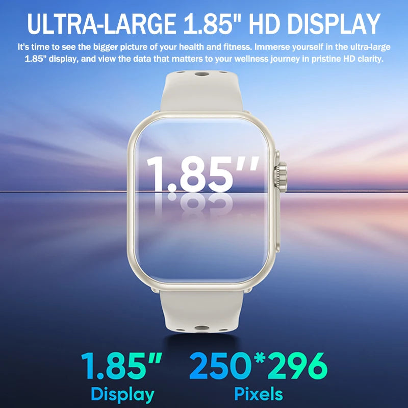 2025 nouvelle mode sport montre intelligente hommes femmes 1.85 pouces HD AMOLED plein écran tactile IP68 étanche Bluetooth appel montres intelligentes