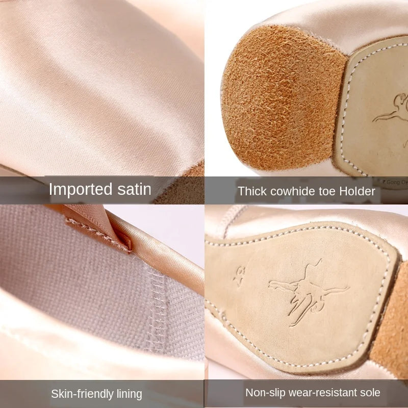 Femmes chaussures de danse de Ballet enfant et adulte chaussures de Pointe de Ballet professionnel avec rubans chaussures femme Zapatos Mujer baskets filles
