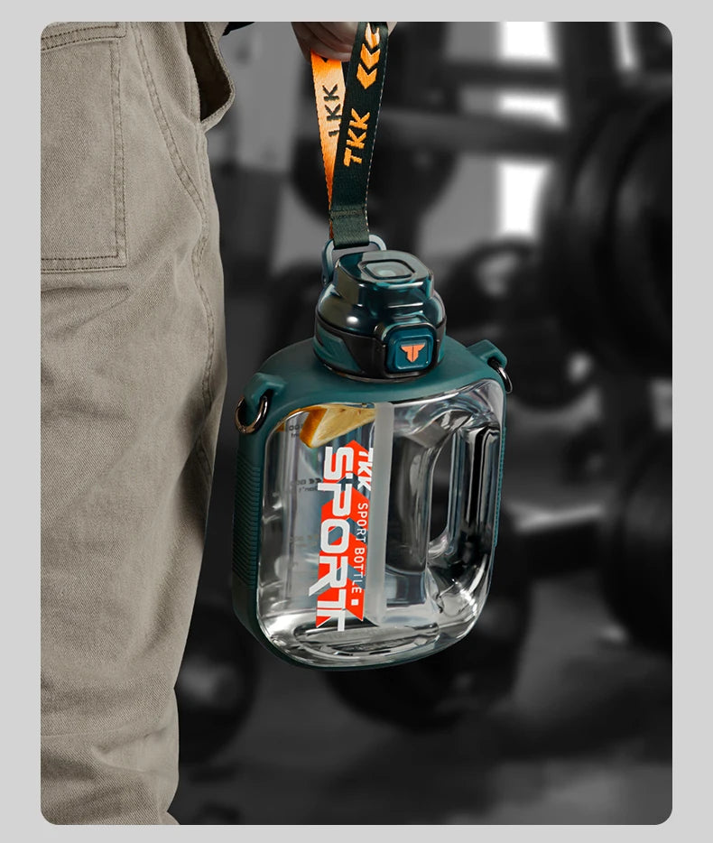 TKK 1/1.6/2L bouteille d'eau de sport TRITAN grande capacité tasse créative résistant à la chaleur en plein air adulte voyage bouilloire salle de sport Fitness cruches