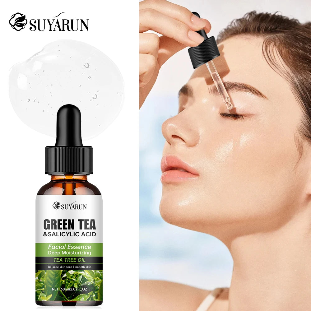 Contient l'acide salicylique et le thé vert pour éliminer les taches foncées, réparation hydratante, Essence Anti-âge, soins pour la peau du visage