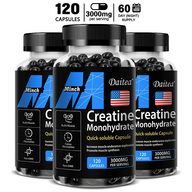 Créatine monohydrate - 3 000 mg par service, créatine pré-entraînement pour aider à construire les muscles, améliorer l'énergie et les performances