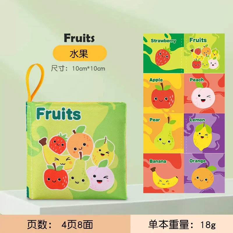 Livre de grillades doux pour enfants, jouets pour enfants précoces, son de bruissement, fruits, nombres d'animaux, moyens de transport alimentaires