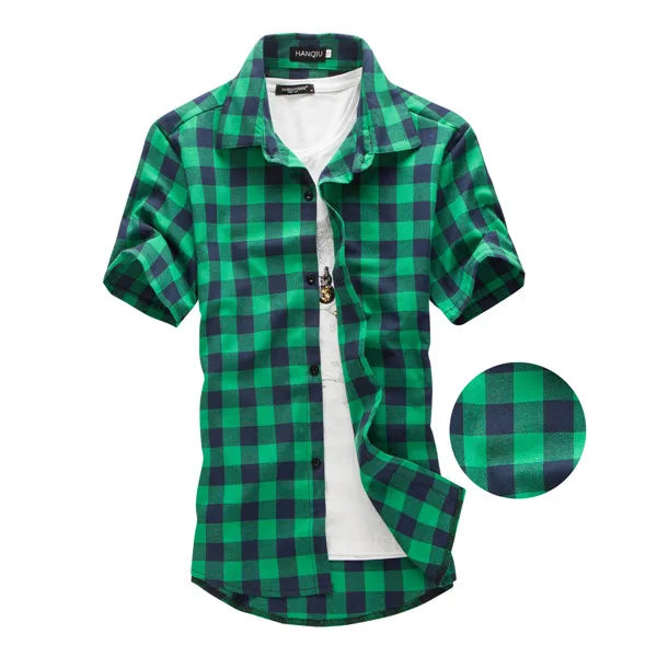 Chemise à carreaux rouge et noir hommes chemises 2025 nouvelle mode d'été Chemise Homme chemises à carreaux pour hommes Chemise à manches courtes hommes Blouse