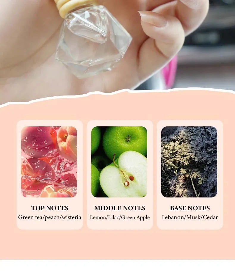 8ml Fresh Natural Car Scent Fruity Car Air Fresheners Sustainable Brand Coconut Peach Scent Jadec Car Pendant Deodorant