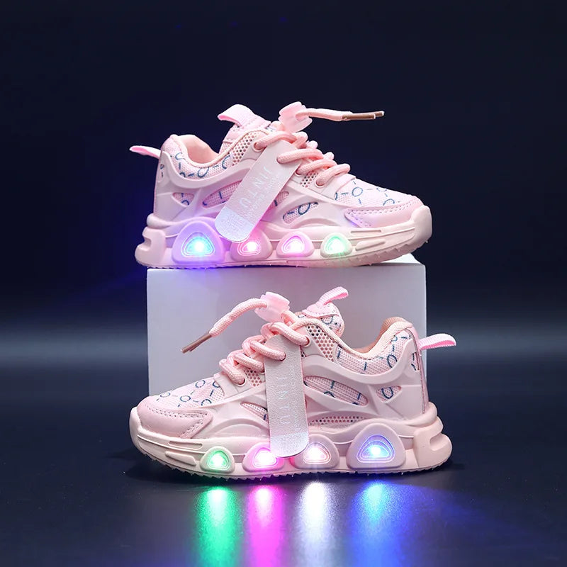 Enfants baskets 2025 printemps nouvelle fille Sneakers1-6 ans décontracté LED enfant chaussures mode filles chaussures chaussures De créateur Tenis De Mujer