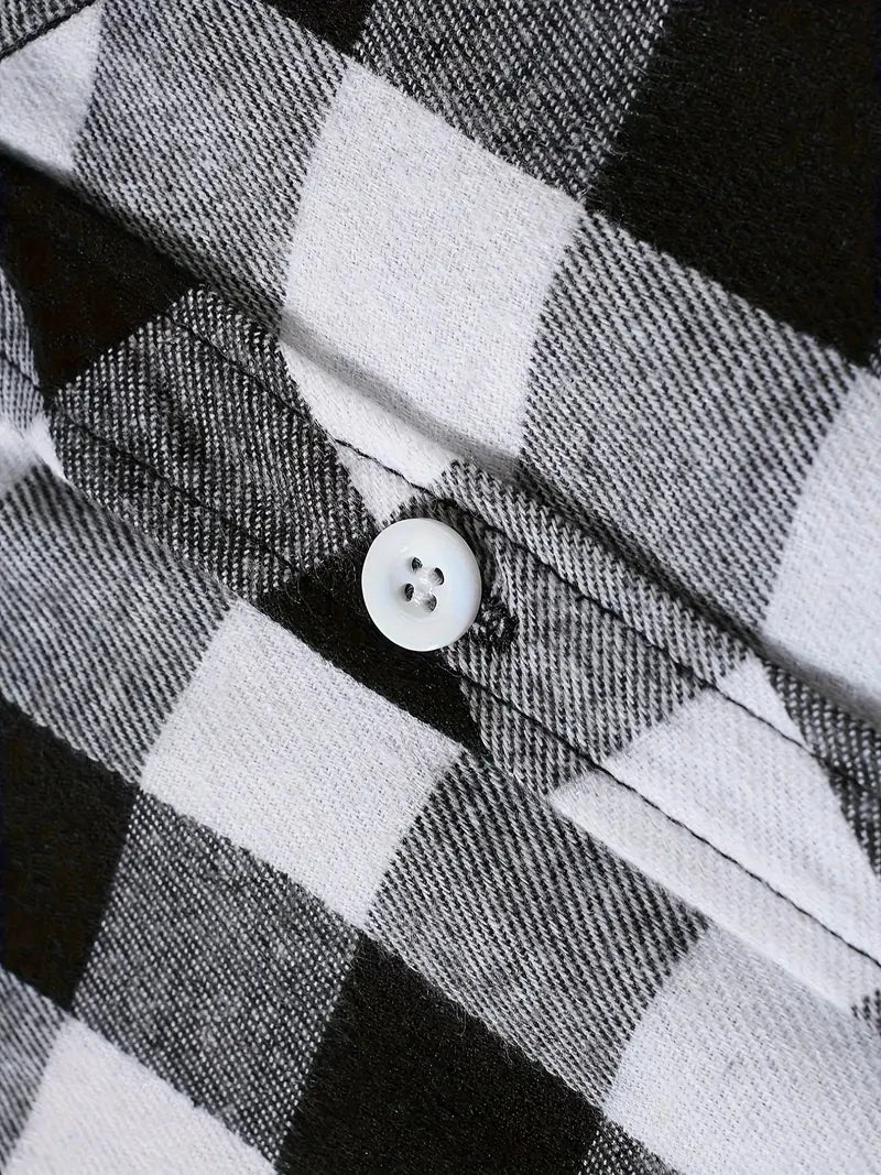 Chemises pour hommes simple boutonnage classique Plaid intelligent décontracté chemise en flanelle à manches longues poitrine deux poches conception printemps automne hommes hauts