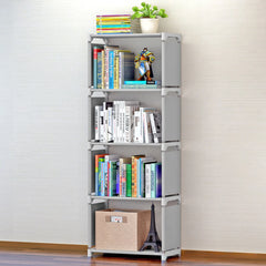 Simple storage shelf, multi-layered clutter storage shelf, bookcase organizer, easy assembly for bedroom or bookcase