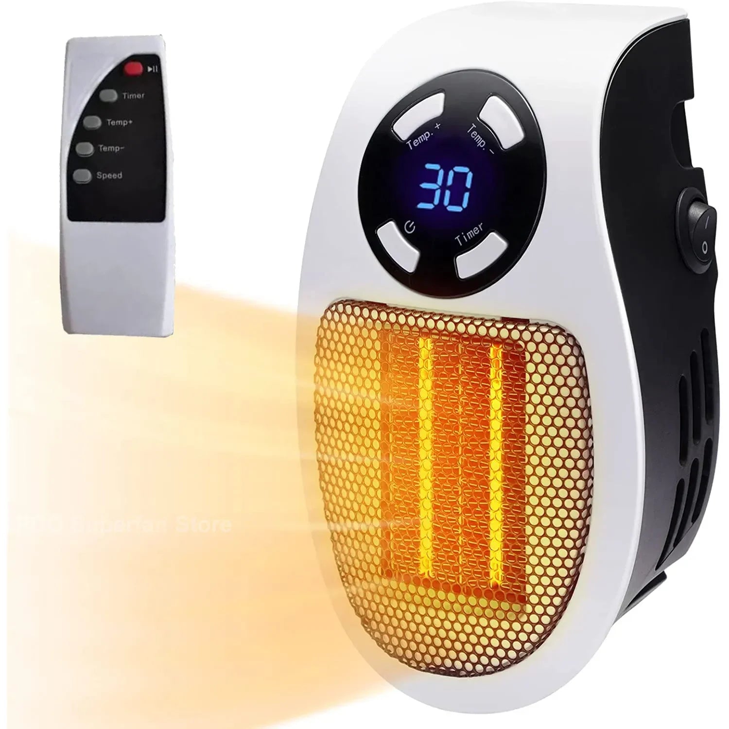 Chauffage Électrique Portable de 500W, Machine Chauffante à Distance, Appareil Ménager, Mini Religieux