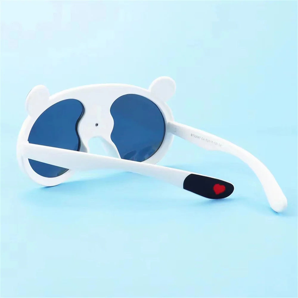 Lunettes de soleil de dessin animé pour enfants, Krasno-lunettes de soleil pour garçons et filles, protection extérieure en silicone, nuances UV400, cadeaux mignons
