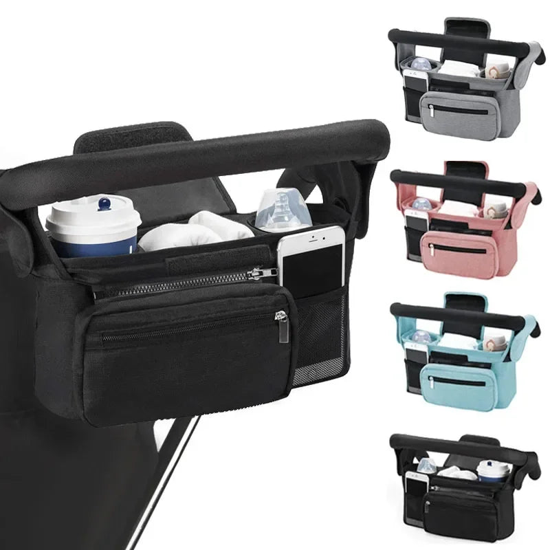 Sac de rangement pour poussette de bébé, sac suspendu de voyage de grande capacité, sac pour maman, porte-bouteille de téléphone, sacs à couches, accessoires de poussette pour bébé