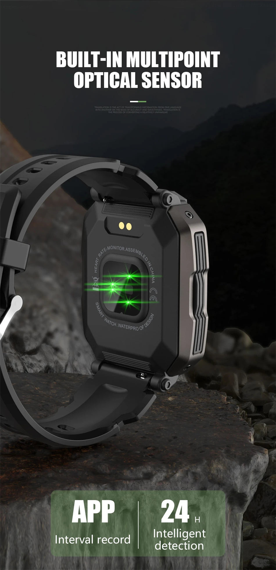 Montre intelligente étanche IP68 Iko pour hommes, horloge intelligente de natation, sports de plein air, suivi de la condition physique, moniteur de santé, montre intelligente pour Android, IOS
