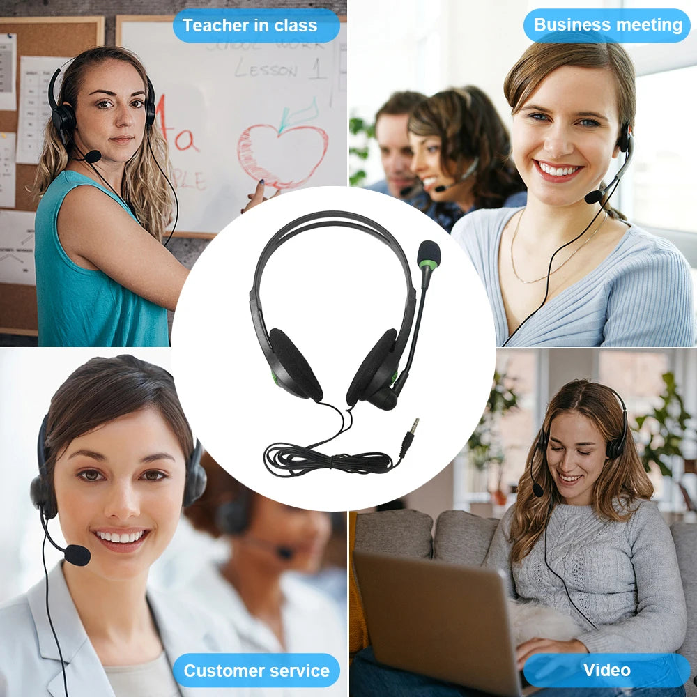 Casque USB avec microphone antibruit et contrôle du volume filaire 3.5mm casque téléphonique pour ordinateur portable PC Call Center Office