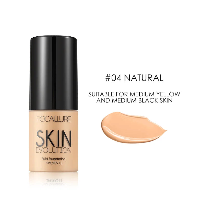 Focallure Base visage liquide fond de teint crème couverture complète correcteur contrôle de l'huile fond de teint hydratant crème maquillage pour les femmes
