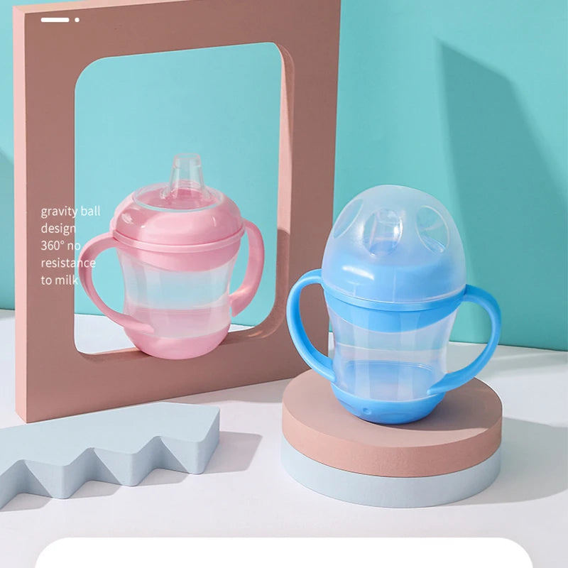 Bouteille d'eau pour enfants, bouteilles d'eau étanches, tasses portables d'extérieur pour enfants, tasses d'entraînement pour nourrissons avec poignée