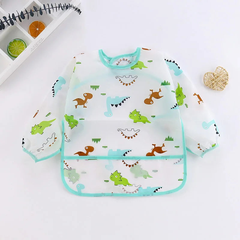 Bavoirs pour bébé, mignon, articles pour bébé, imperméable, manches longues, Smock artistique, tablier d'alimentation pour enfants