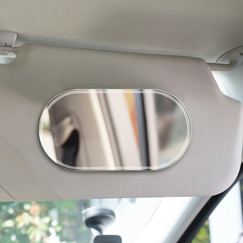 Miroir de maquillage de voiture en acier inoxydable, Portable, pare-soleil automatique, miroirs HD, miroir intérieur de voiture, style universel